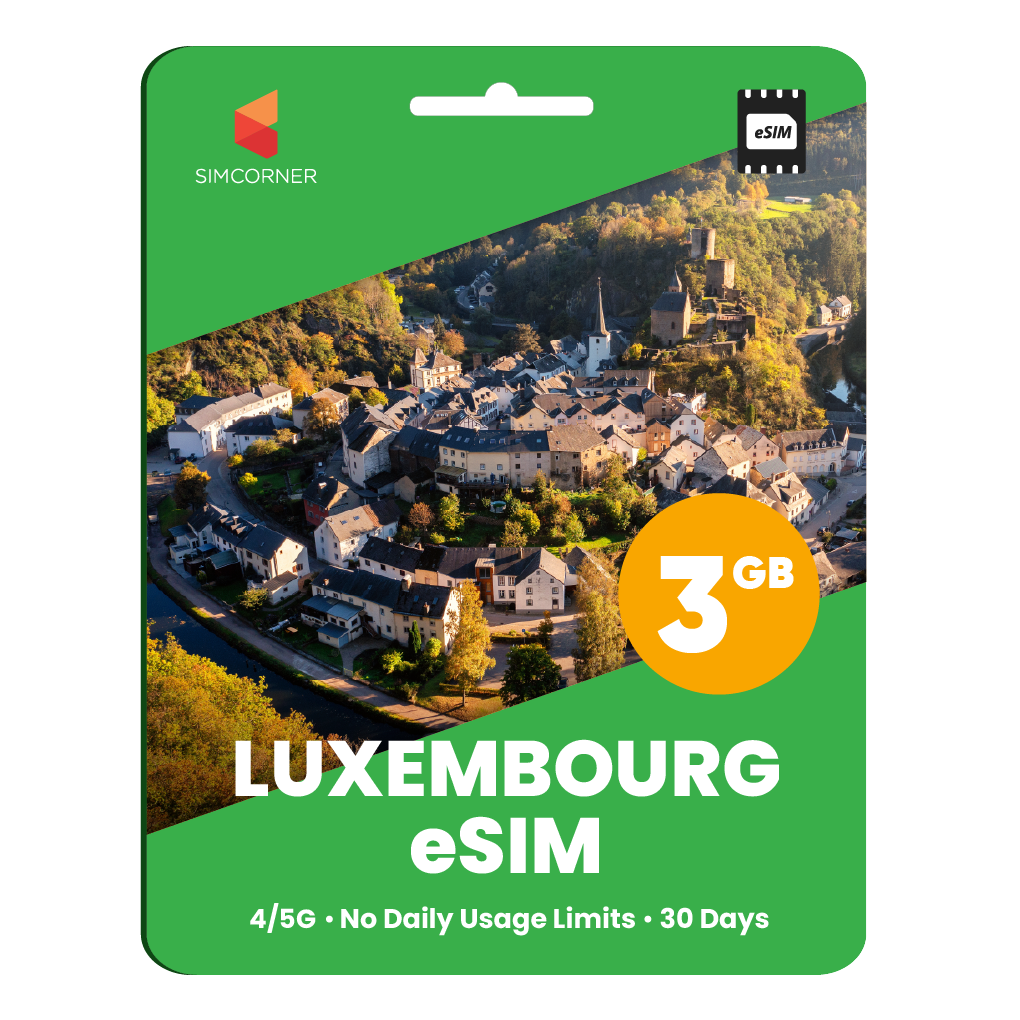 Luxembourg eSIM: 3GB - 30 Days - SimCorner