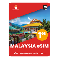 Thumbnail for Malaysia eSIM: 1GB - 7 Days - SimCorner