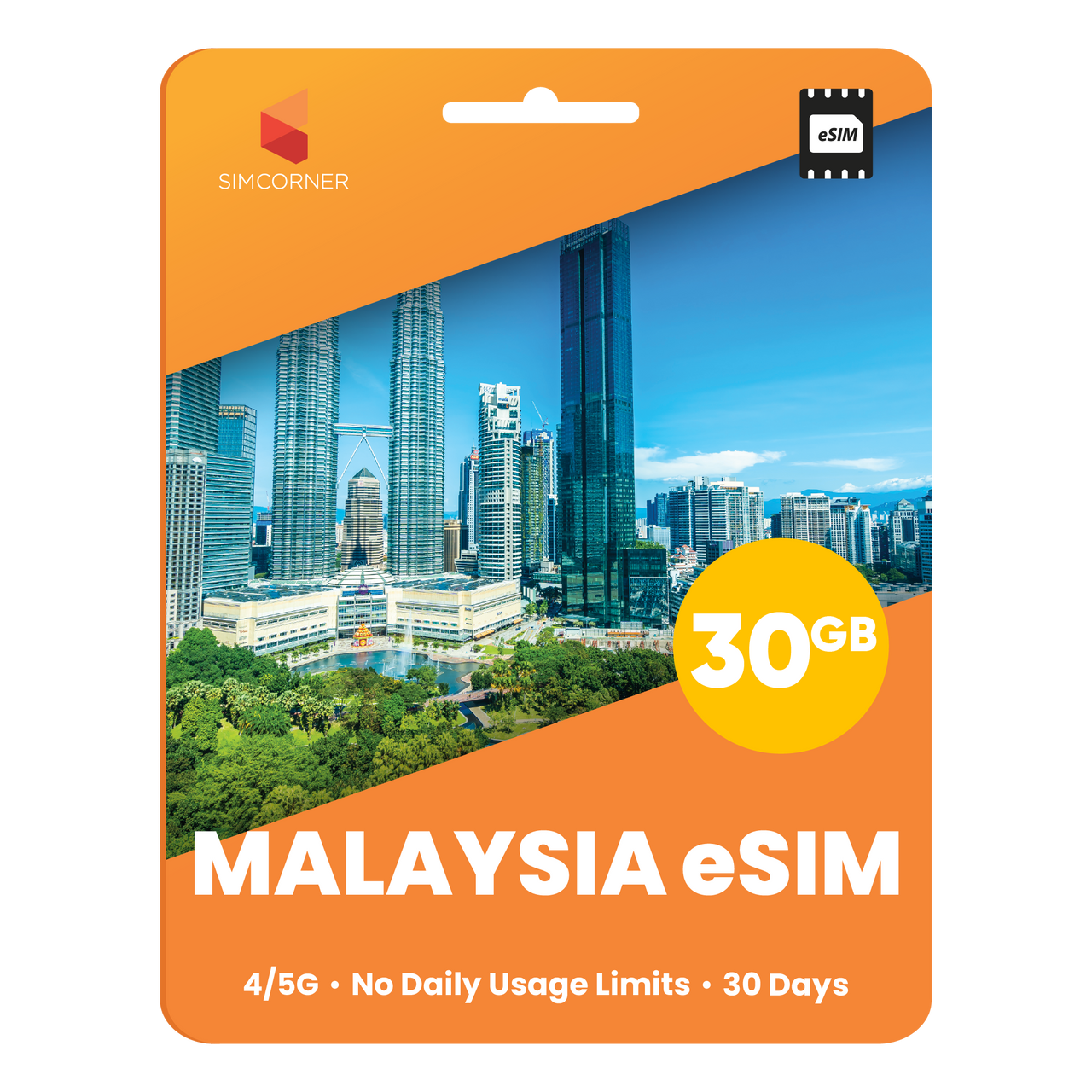 Malaysia eSIM: 30GB - 30 Days - SimCorner