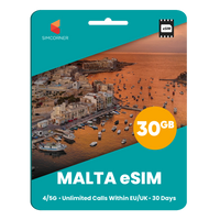 Thumbnail for [eSIM] Malta eSim Card (30GB) - SimCorner