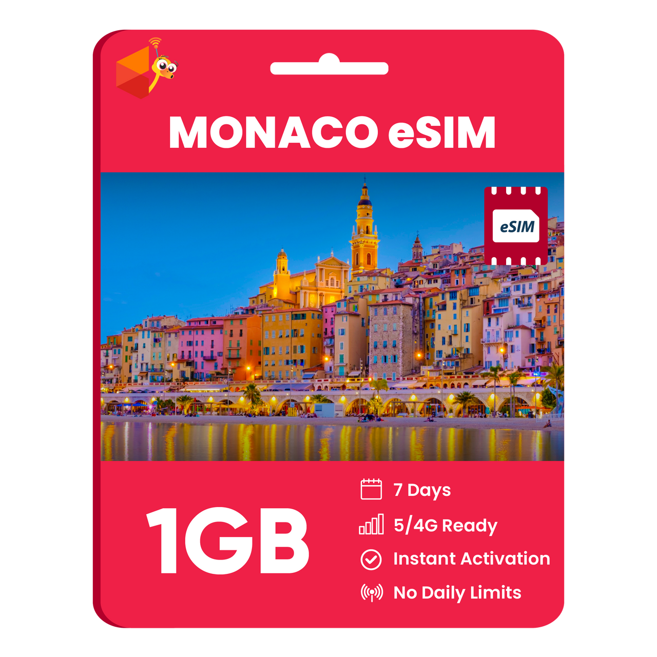 Monaco eSIM: 1GB - 7 Days