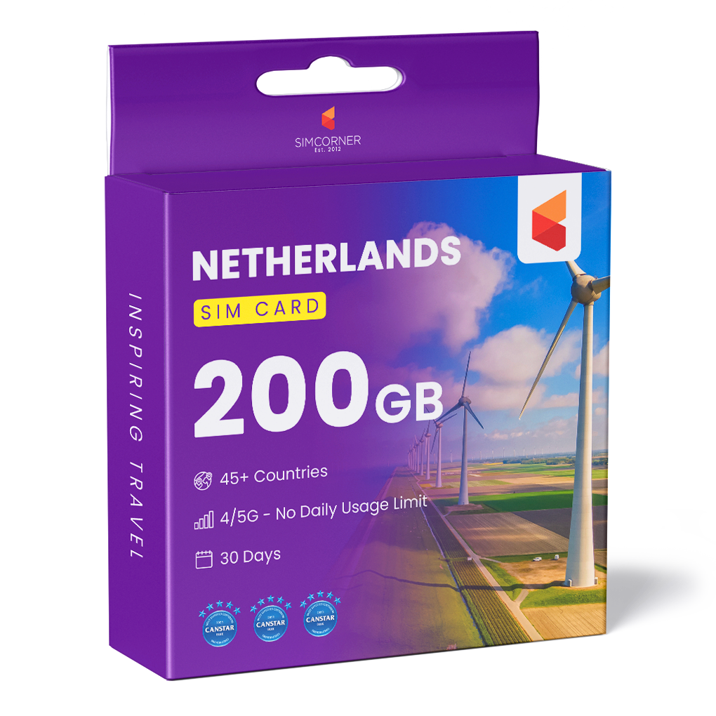 Netherlands Travel Sim Card 200GB | SimCorner