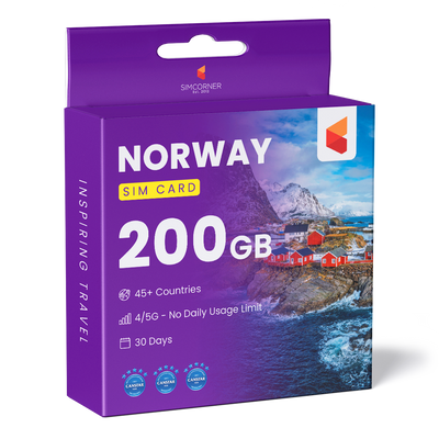 Norway Travel Sim Card 200GB