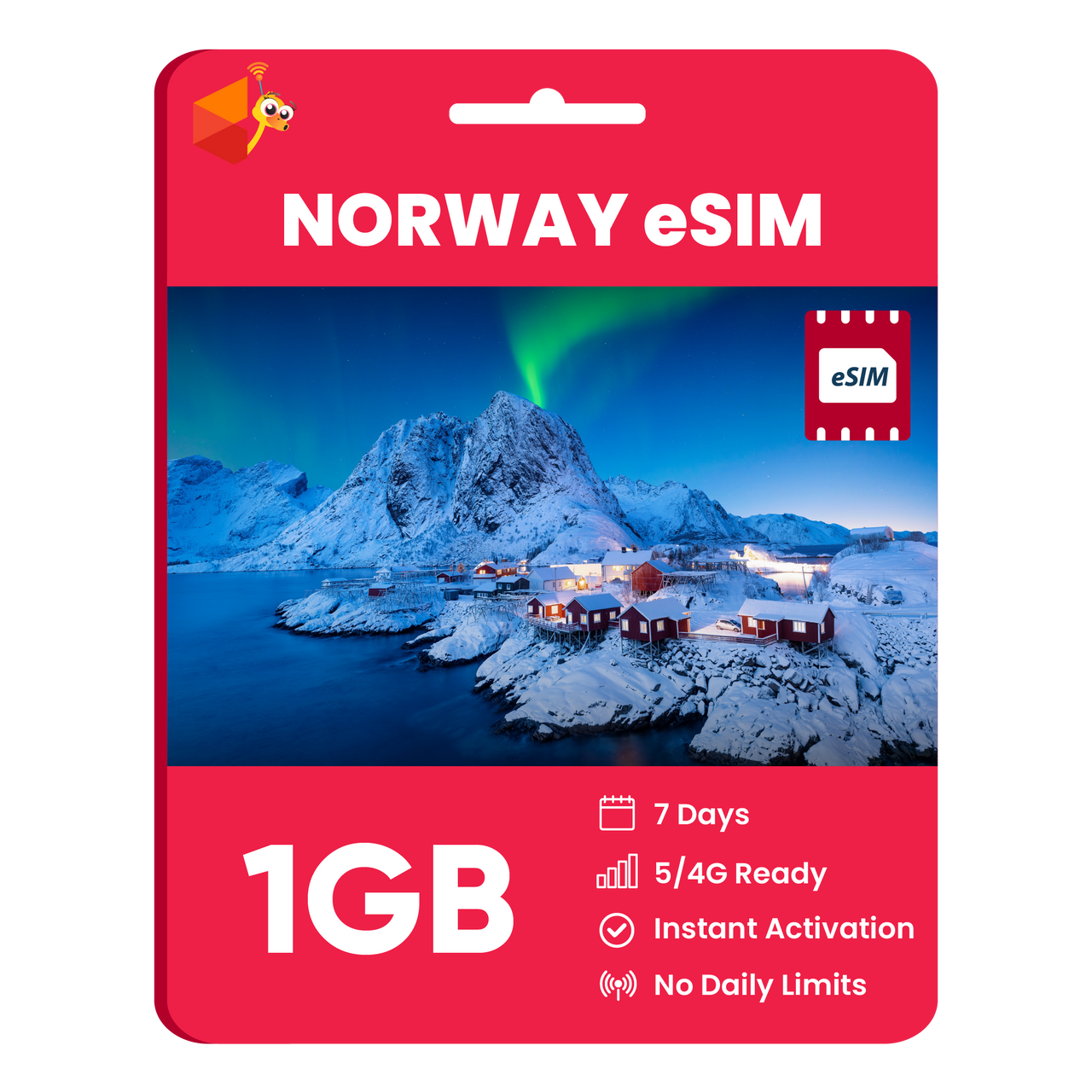 Norway eSIM: 1GB - 7 Days