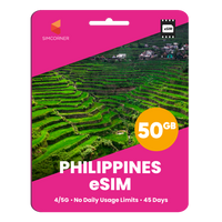 Thumbnail for Philippines eSIM: 50GB - 45 Days
-SimCorner