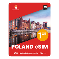 Thumbnail for Poland eSIM: 1GB - 7 Days - SimCorner