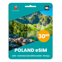 Thumbnail for [eSIM] Poland eSim Card (30GB) - SimCorner