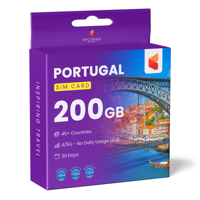 Portugal Travel Sim Card 200GB