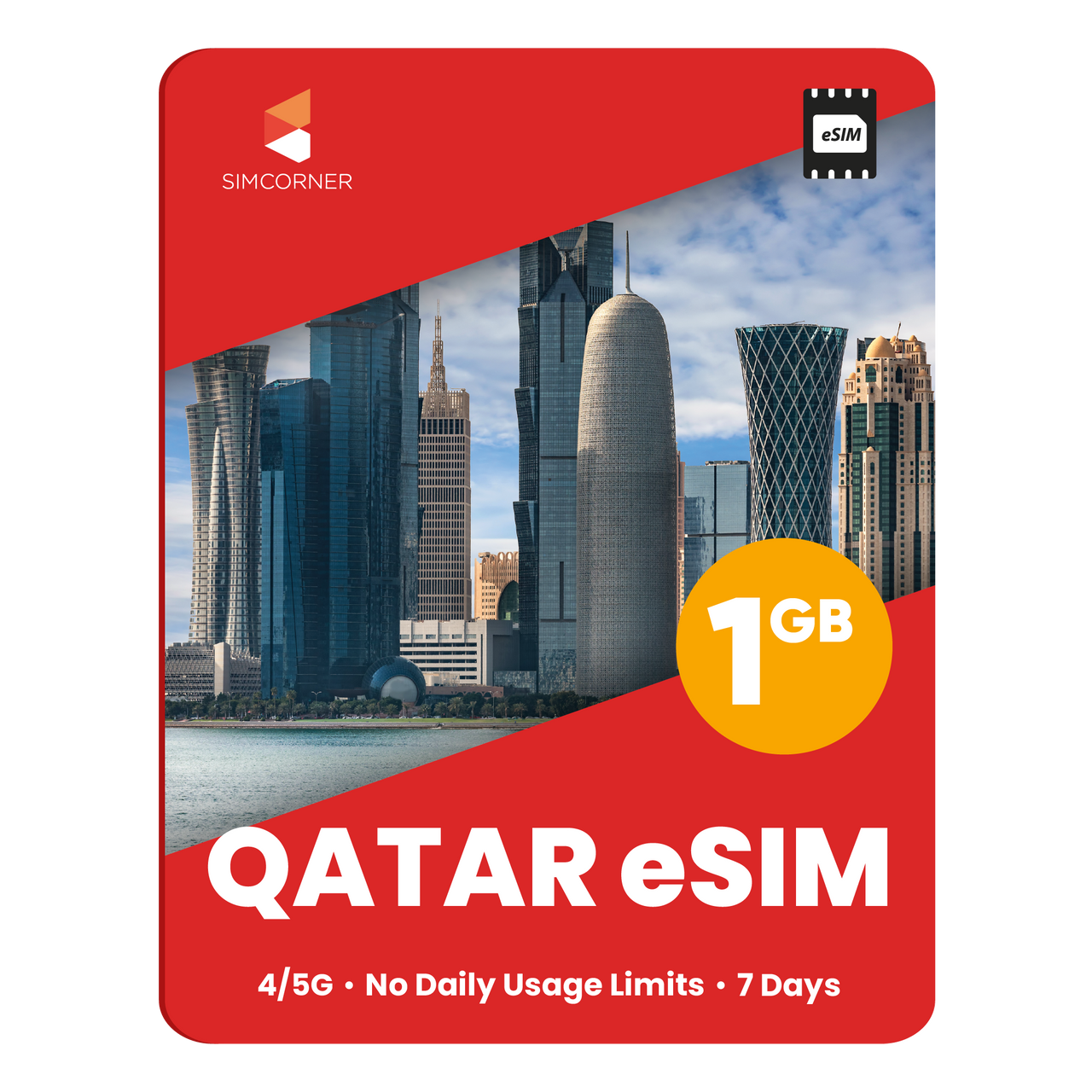 Qatar eSIM: 1GB - 7 Days - SimCorner