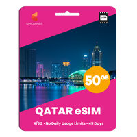 Thumbnail for Qatar eSIM: 50GB - 45 Days
-SimCorner