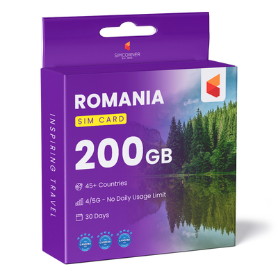 Romania Travel Sim Card 200GB