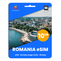 Thumbnail for Romania eSIM: 10GB - 30 Days
-SimCorner