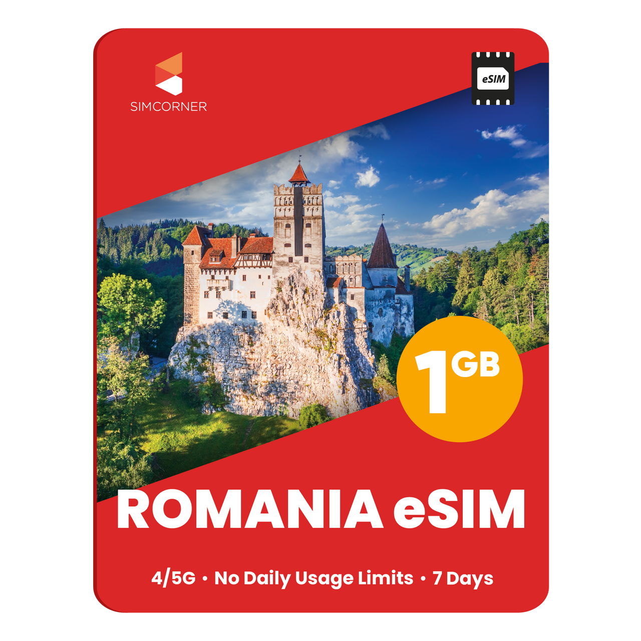 Romania eSIM: 1GB - 7 Days - SimCorner