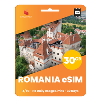 Thumbnail for Romania eSIM: 30GB - 30 Days