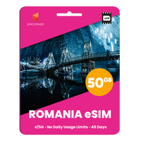 Thumbnail for Romania eSIM: 50GB - 45 Days
-SimCorner