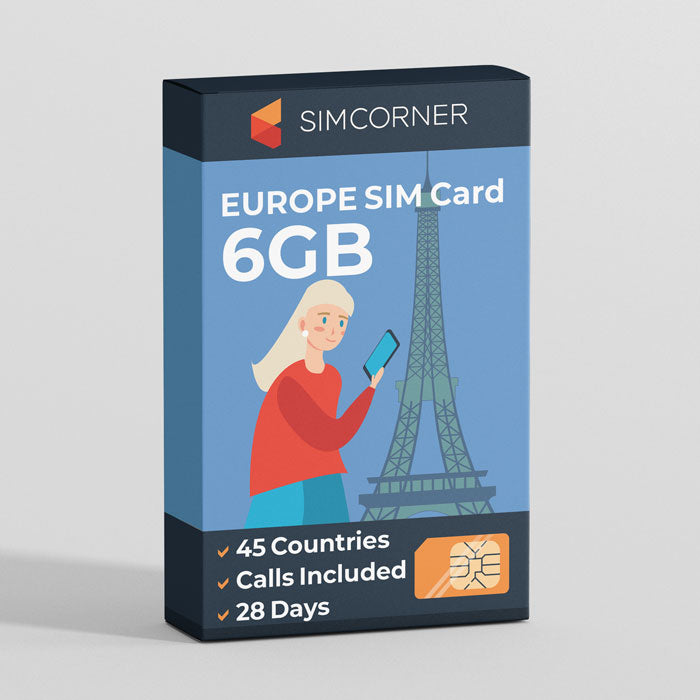 Europe & UK Travel Sim Card (6GB) | SimCorner