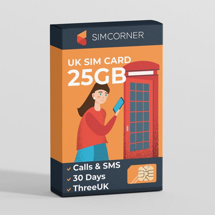 UK Sim Card (25GB) I ThreeUK | SimCorner