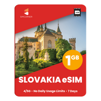 Thumbnail for Slovakia eSIM: 1GB - 7 Days - SimCorner