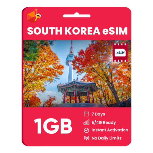 South Korea eSIM: 1GB - 7 Days