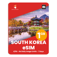 Thumbnail for South Korea eSIM: 1GB - 7 Days - SimCorner