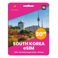 Thumbnail for South Korea eSIM: 50GB - 45 Days
-SimCorner