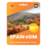 Thumbnail for Spain eSIM: 30GB - 30 Days - SimCorner