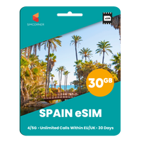 Thumbnail for [eSIM] Spain eSim Card (30GB) - SimCorner