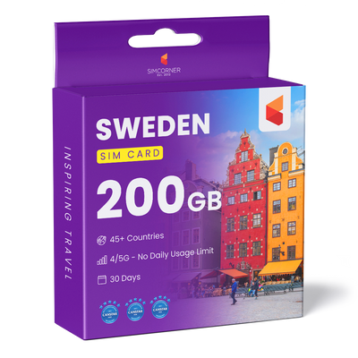 Sweden Travel Sim Card 200GB