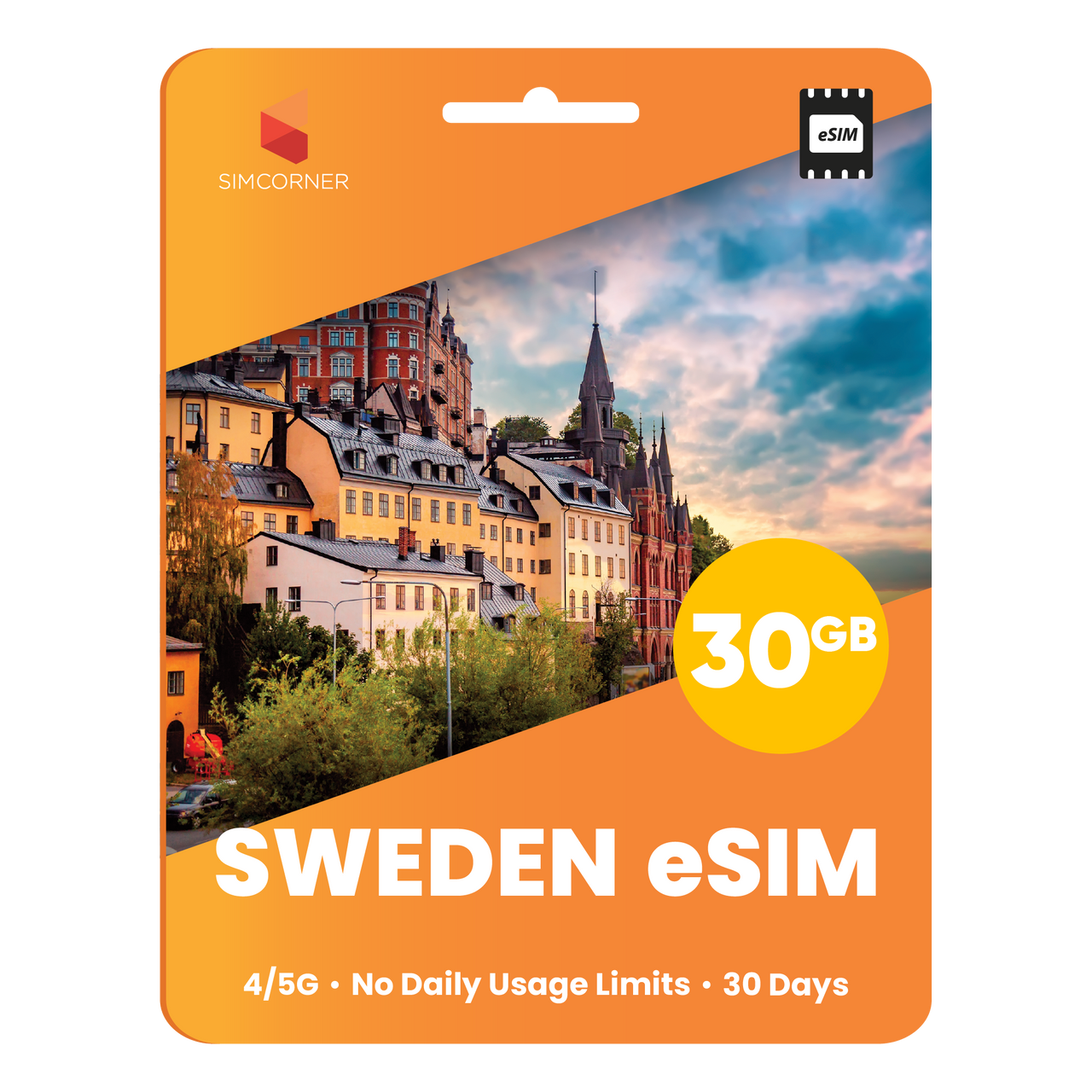 Sweden eSIM: 30GB - 30 Days