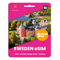 Thumbnail for Sweden eSIM: 50GB - 45 Days
-SimCorner