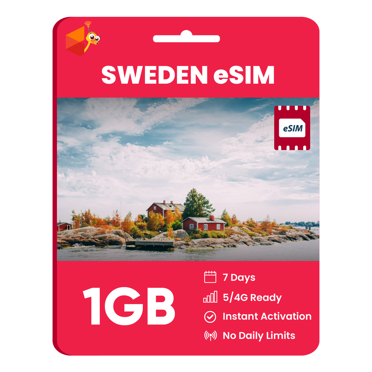 Sweden eSIM: 1GB - 7 Days