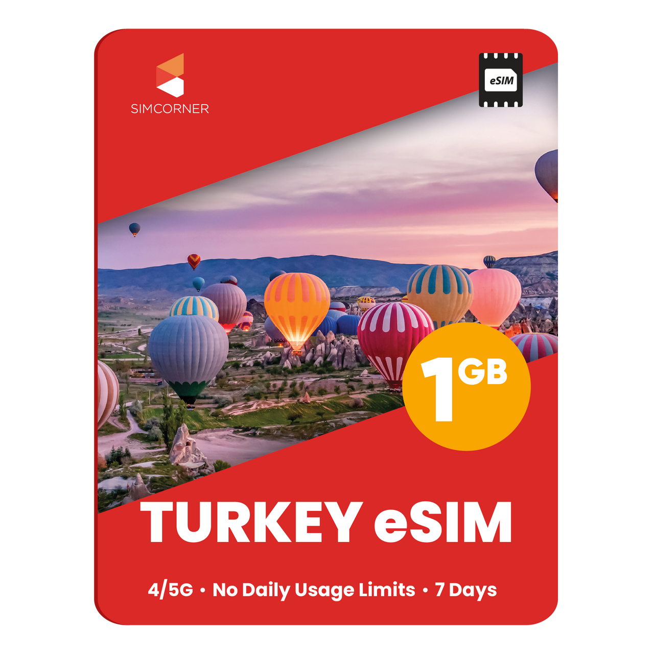 Türkiye eSIM: 1GB - 7 Days - SimCorner