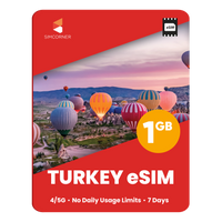 Thumbnail for Türkiye eSIM: 1GB - 7 Days - SimCorner