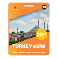 Thumbnail for Türkiye eSIM: 30GB - 30 Days - SimCorner