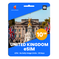 Thumbnail for United Kingdom eSIM: 10GB - 30 Days
-SimCorner