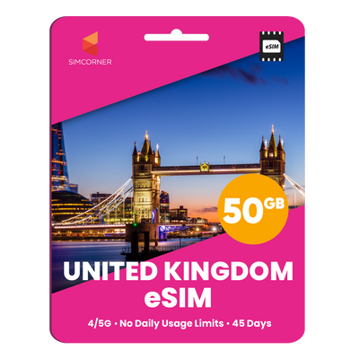 United Kingdom eSIM: 50GB - 45 Days