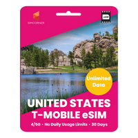 Thumbnail for [eSIM] USA Travel SIM: Unlimited Data (T-Mobile) | SimCorner