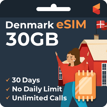 [eSIM] Denmark eSim Card (30GB)