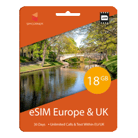 Thumbnail for eSIM Europe & UK (12GB, 18GB or 30GB)