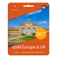 Thumbnail for eSIM Europe & UK (12GB, 18GB or 30GB)