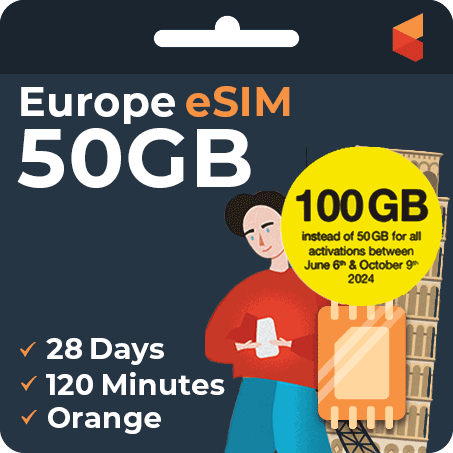 [eSIM] Europe Orange eSim Card (28 Days - 50GB)