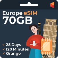 Thumbnail for [eSIM] Europe Orange (28 Days - 70GB)