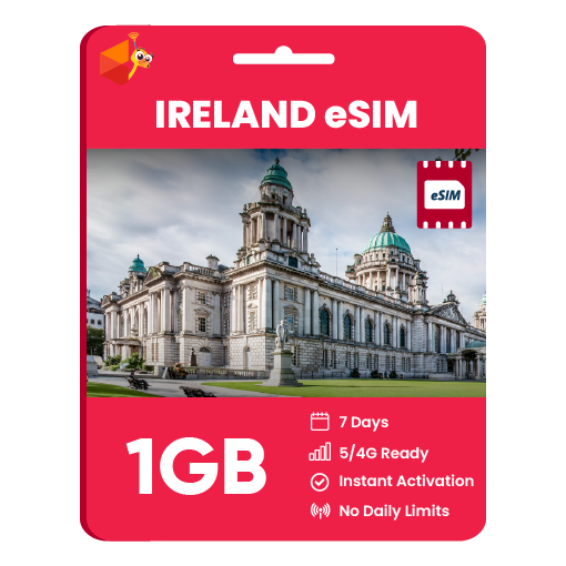 Ireland eSIM: 1GB - 7 Days