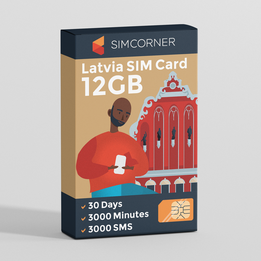 Latvia Travel Sim Card (12GB)