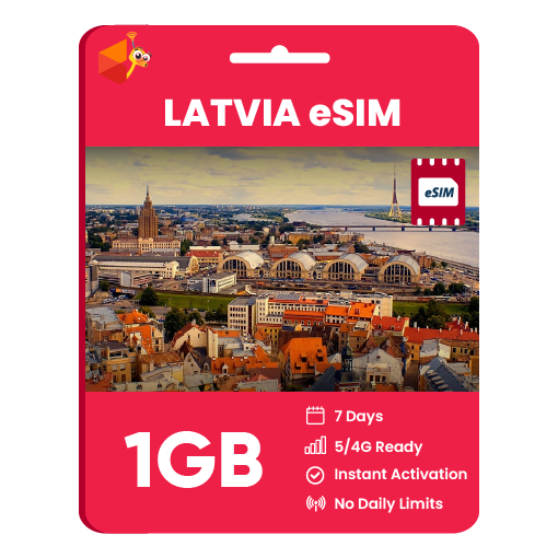 Latvia eSIM: 1GB - 7 Days