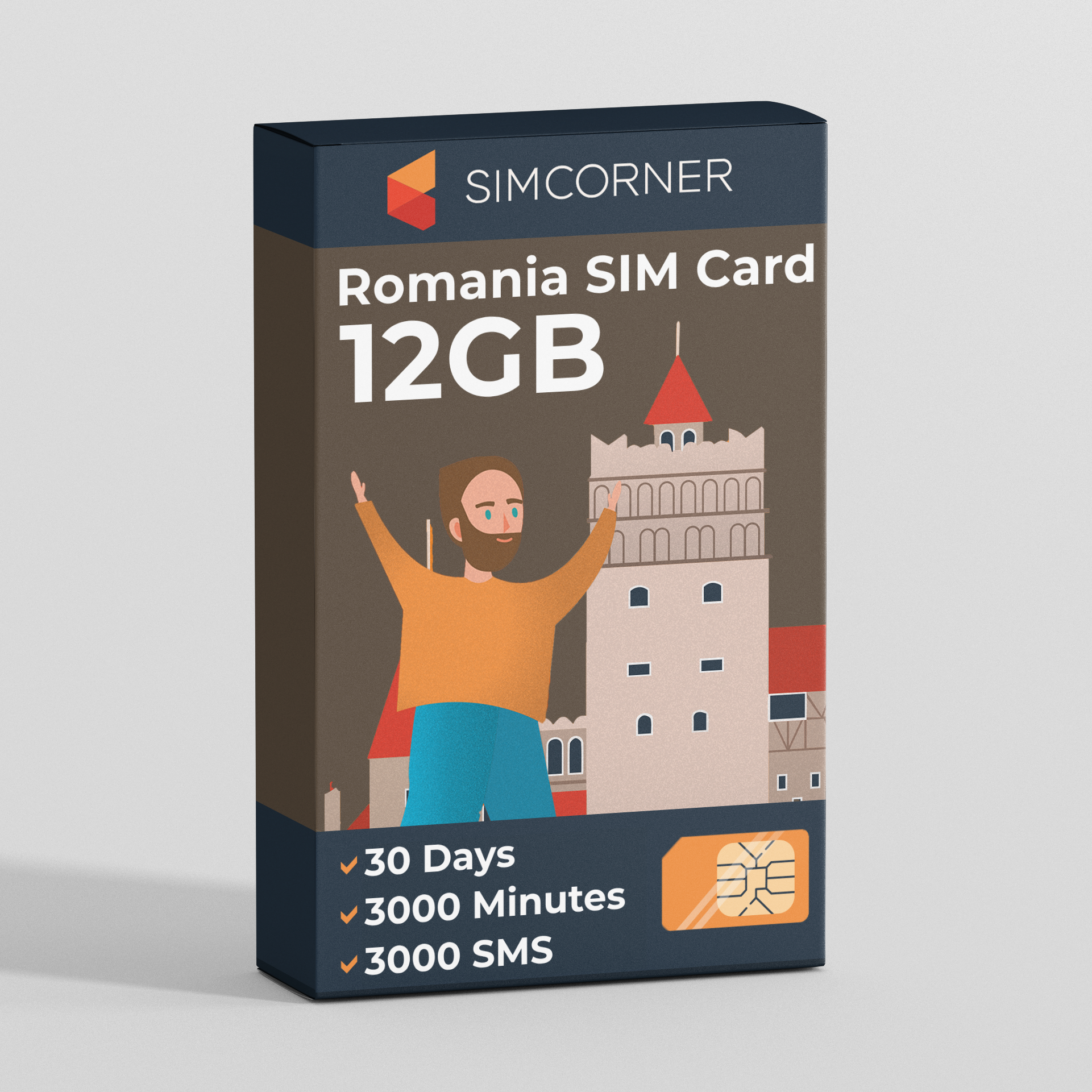 Romania Travel Sim Card (12GB)