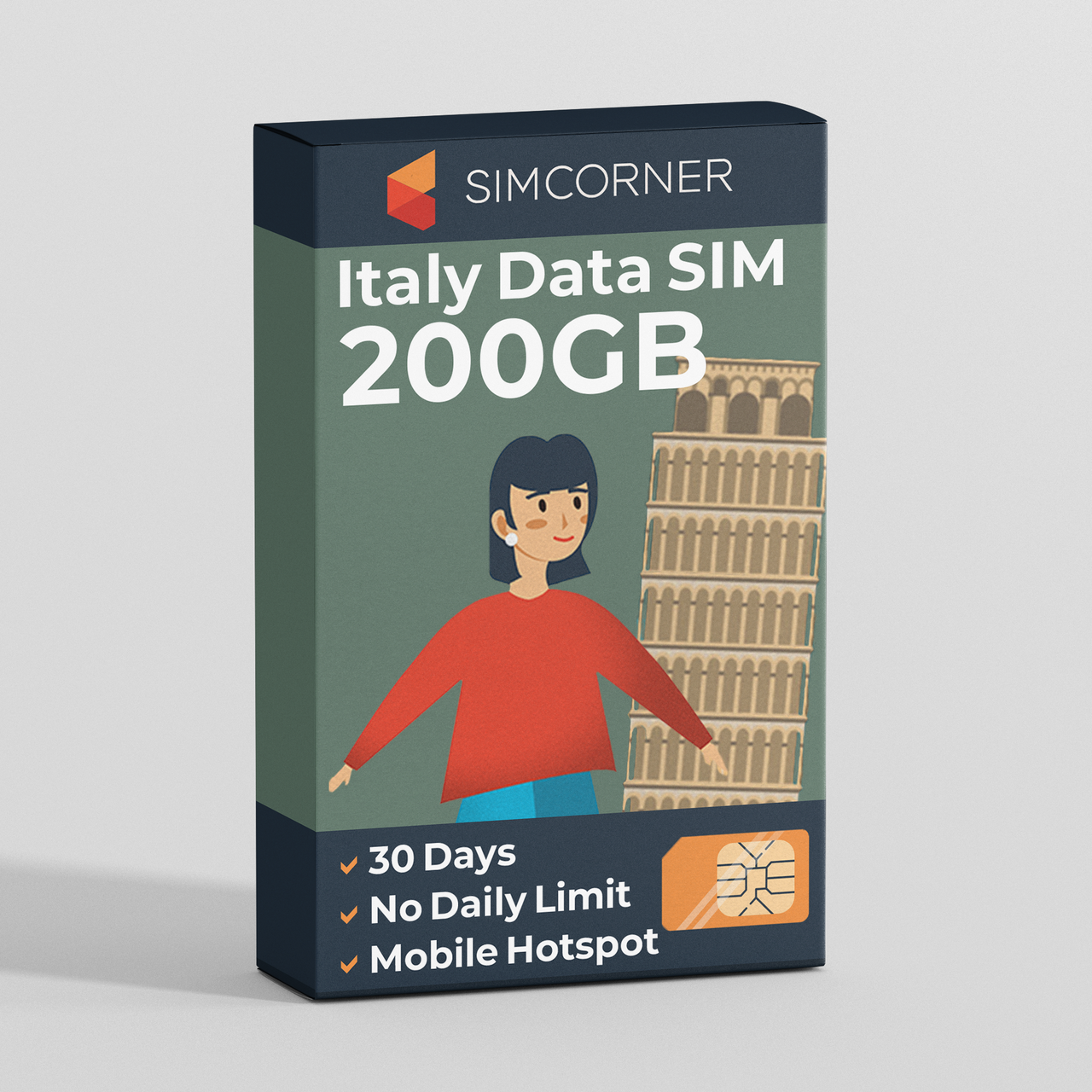 Italy Travel Sim Card 200GB | SimCorner