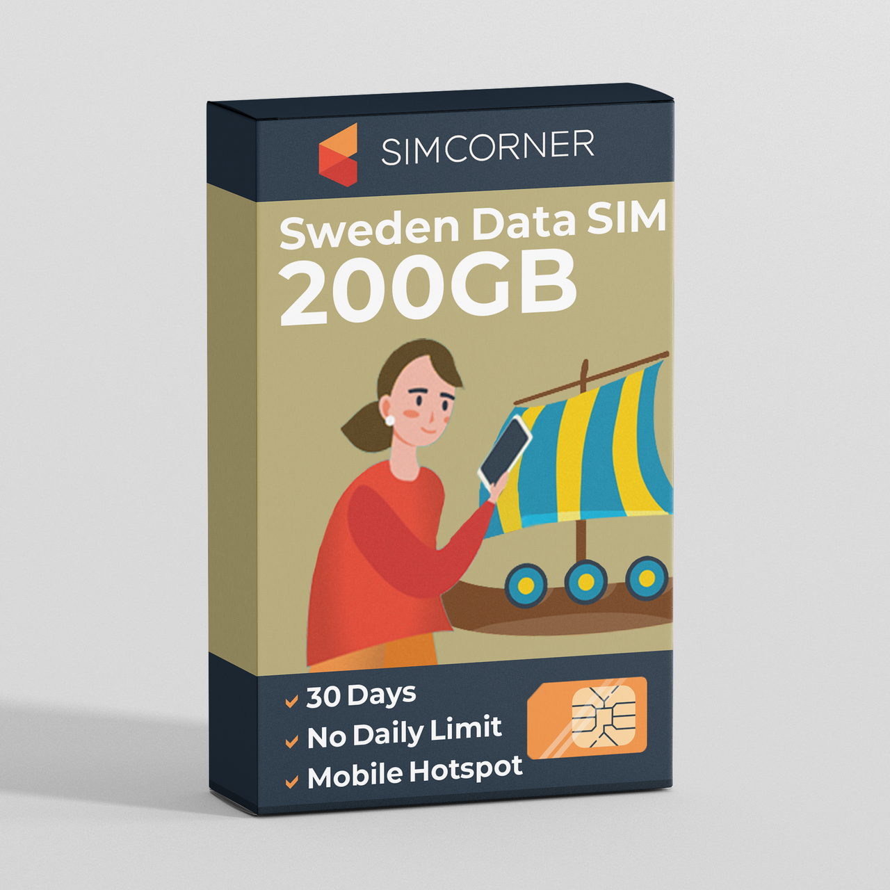 Sweden Travel Sim Card 200GB | SimCorner